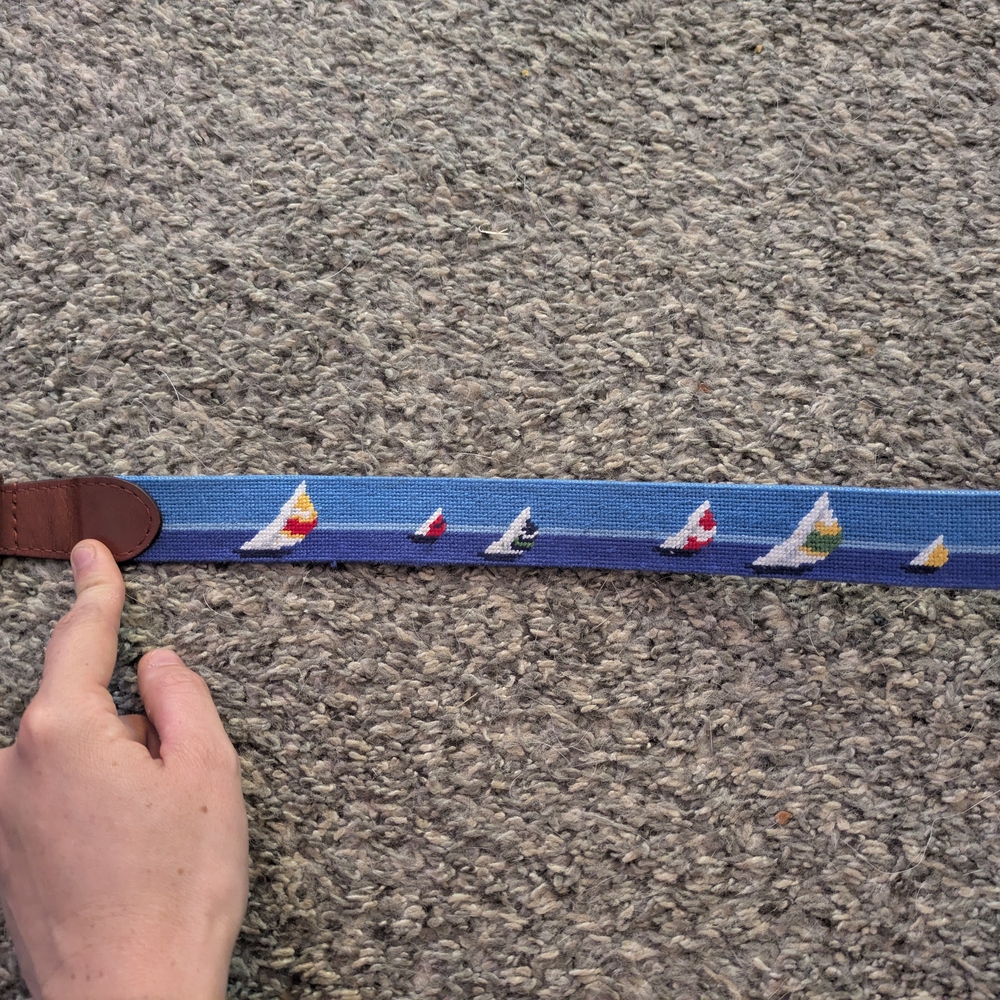 Nautical Kids Belt with Sailboat Design